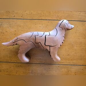 Vintage 1990s Solid Wood Labrador Retriever Puzzle  by artist Peter Chapman